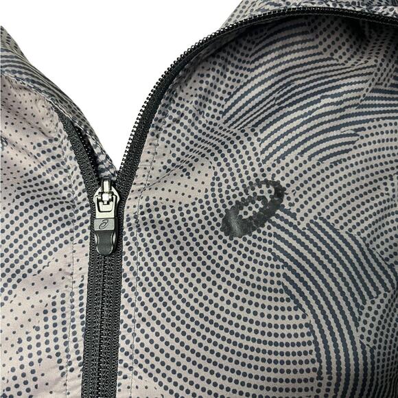 ASICS Performance Abstract Print Full Zip Jacket With Pockets & Hood Size Medium - Picture 3 of 9